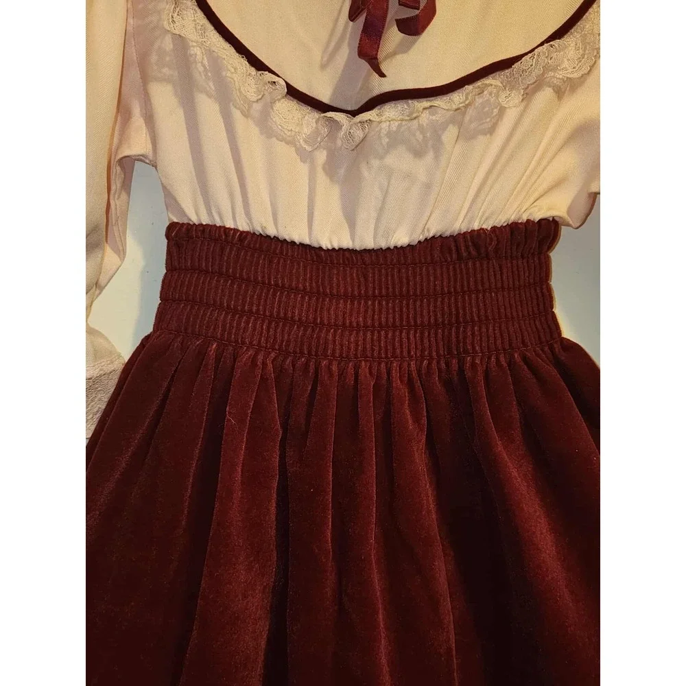 Vintage 80's Elm Hill Prairie Dress - Lace Trim Girls Size 5 - Picture 9 of 15